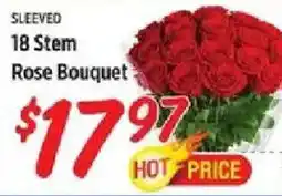 Rouses Sleeved 18 Stem Rose Bouquet offer