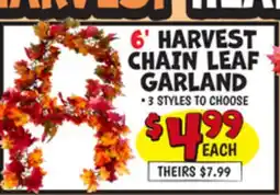Ollie's 6' HARVEST CHAIN LEAF GARLAND offer