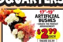 Ollie's 17-19 ARTIFICIAL BUSHES offer