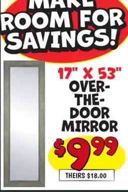 Ollie's 17 X 53 OVER-THE-DOOR MIRROR offer