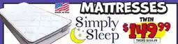 Ollie's Simply Sleep TWIN MATTRESSES offer