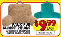 Ollie's FAUX FUR BACKREST PILLOWS offer
