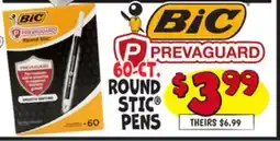 Ollie's BIC PREVAGUARD 60-CT. ROUND STIC PENS offer