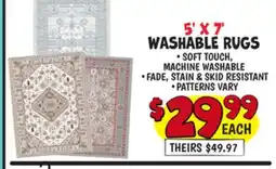 Ollie's 5' X 7' WASHABLE RUGS offer
