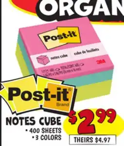 Ollie's Post-it NOTES CUBE offer