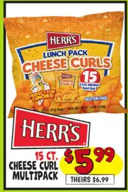 Ollie's HERR'S 15 CT. CHEESE CURL MULTIPACK offer