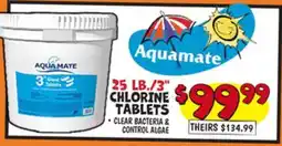 Ollie's AQUAMATE 25 LB./3 CHLORINE TABLETS offer