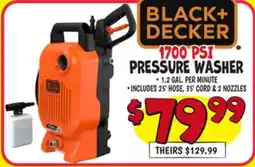Ollie's BLACK+DECKER 1700 PSI PRESSURE WASHER offer