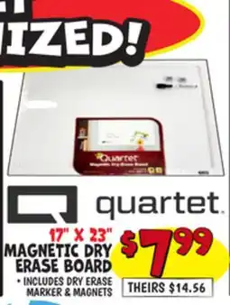 Ollie's QUARTET 17 X 23 MAGNETIC DRY ERASE BOARD offer