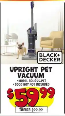 Ollie's BLACK+DECKER UPRIGHT PET VACUUM offer