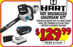 Ollie's HART 40V BRUSHLESS CHAINSAW KIT offer