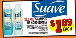 Ollie's SUAVE SHAMPOO OR CONDITIONER offer