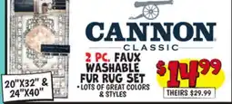 Ollie's CANNON CLASSIC 2 PC. FAUX WASHABLE FUR RUG SET offer