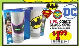 Ollie's DC 2 PK. COMIC GLASS SETS offer