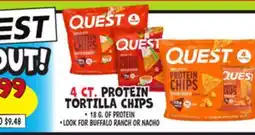 Ollie's QUEST 4 CT. PROTEIN TORTILLA CHIPS offer