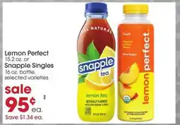 Giant Eagle Lemon Perfect or Snapple Singles offer