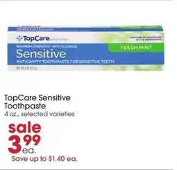 Giant Eagle TopCare Sensitive Toothpaste offer