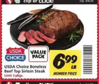 Safeway USDA Choice Boneless Beef Top Sirloin Steak offer