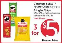 Safeway Signature SELECT Potato Chips / Pringles Chips offer