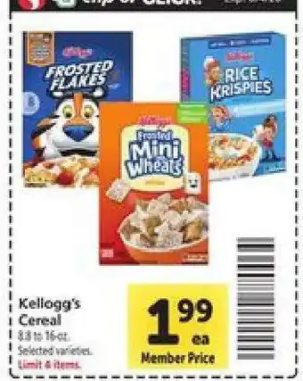 Safeway Kellogg's Cereal offer