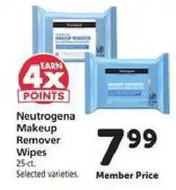 Safeway Neutrogena Makeup Remover Wipes offer