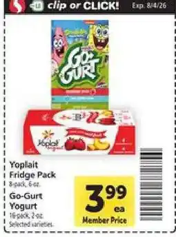 Safeway Yoplait Fridge Pack offer