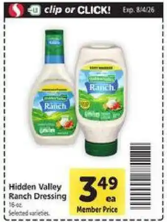 Safeway Hidden Valley Ranch Dressing offer