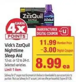 Safeway Vick's ZzzQuil Nighttime Sleep Aid offer