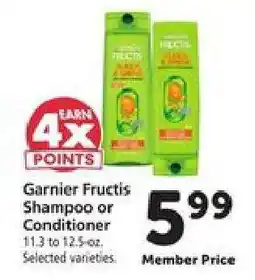 Safeway Garnier Fructis Shampoo or Conditioner offer