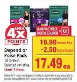 Safeway Depend or Poise Pads offer