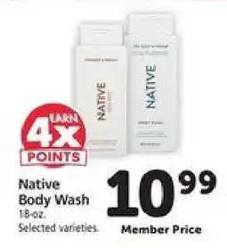 Safeway Native Body Wash offer