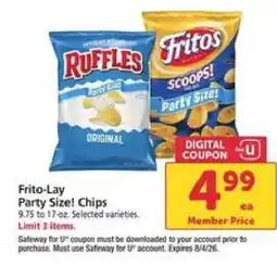 Safeway Frito Lay Party Size Chips offer