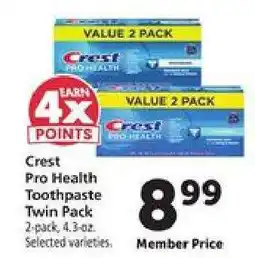 Safeway Crest Pro Health Toothpaste Twin Pack offer