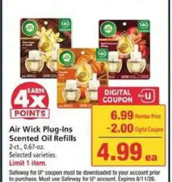 Safeway Air Wick Plug-Ins Scented Oil Refills offer