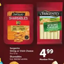 Safeway Sargento String or Stick Cheese offer