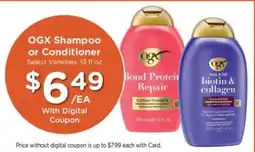 Pick'n Save OGX SHAMPOO OR CONDITIONER offer