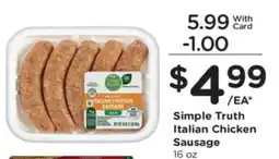 Pick'n Save Simple Truth Italian Chicken Sausage offer
