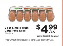 Kroger 24 ct Simple Truth Cage Free Eggs offer