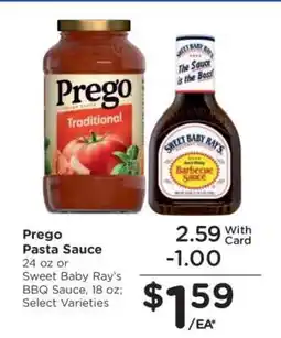 Kroger Prego Pasta Sauce or Sweet Baby Ray’s BBQ Sauce offer