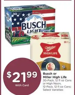 Kroger Busch or Miller High Life offer