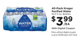 Kroger 40-Pack Kroger Purified Water offer