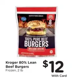 Kroger Kroger 80% Lean Beef Burgers offer