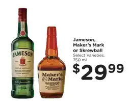 Kroger Jameson, Maker’s Mark or Skrewball offer