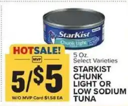 Food Lion StarKist Chunk Light or Low Sodium Tuna offer