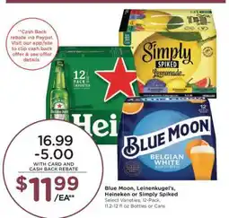 Kroger Blue Moon, Leinenkugel’s, Heineken or Simply Spiked offer