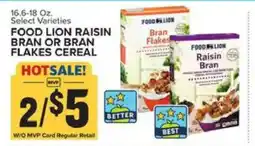Food Lion FOOD LION RAISIN BRAN OR BRAN FLAKES CEREAL offer