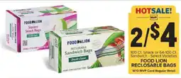 Food Lion FOOD LION RECLOSABLE BAGS offer