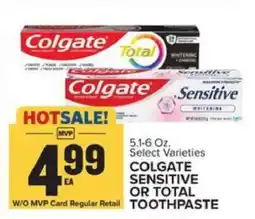 Food Lion Colgate Sensitive or Total Toothpaste offer