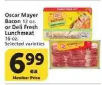 Albertsons Oscar Mayer Bacon or Deli Fresh Lunchmeat offer