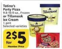 Albertsons Totino's Party Pizza or Tillamook Ice Cream offer